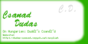 csanad dudas business card